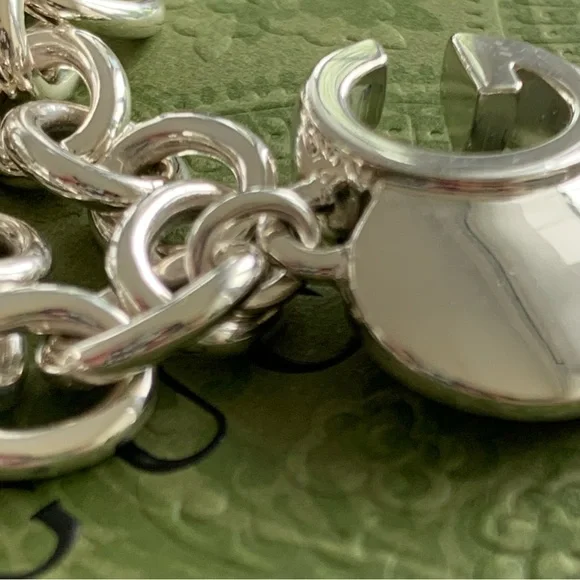 🔥🔥🔥AUTHENTIC Gucci Sterling Silver GG Design Heart Charm Bracelet🔥🔥🔥 - Picture 5 of 15